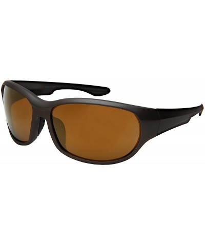 Sport Wrap Shaped Sport Sunglasses 570109MT - Matte Grey Frame/Gold Mirrored Lens - C018H3MOT53 $10.10