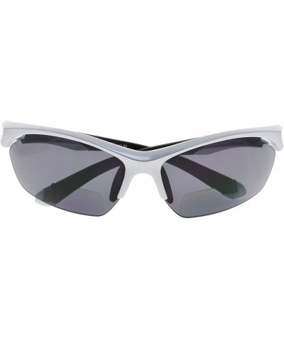 Semi-rimless Retro Mens Womens Sports Half-Rimless Bifocal Sunglasses - Pearly Silver - CU189AIQAGW $15.24