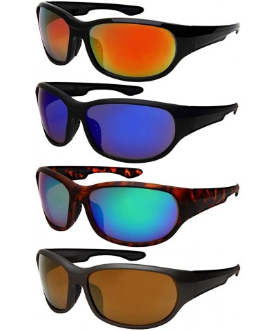 Sport Wrap Shaped Sport Sunglasses 570109MT - Matte Grey Frame/Gold Mirrored Lens - C018H3MOT53 $10.10