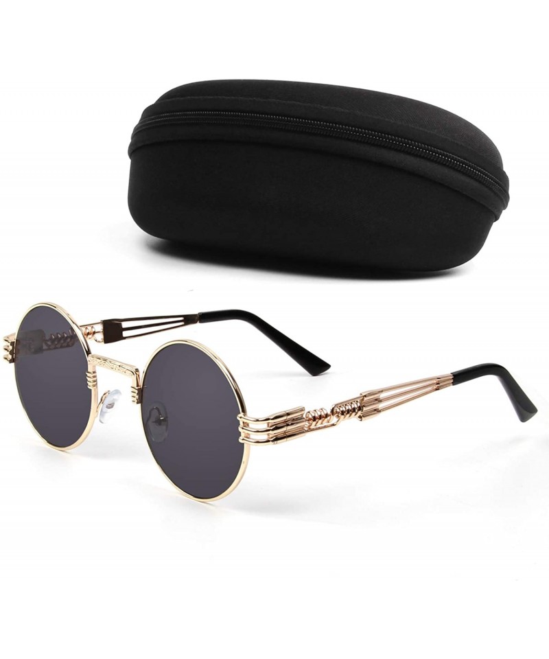 Round Station Round Metal Sunglasses Steam - CF18QHUHKLU $8.33