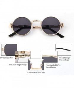 Round Station Round Metal Sunglasses Steam - CF18QHUHKLU $8.33