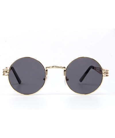 Round Station Round Metal Sunglasses Steam - CF18QHUHKLU $8.33