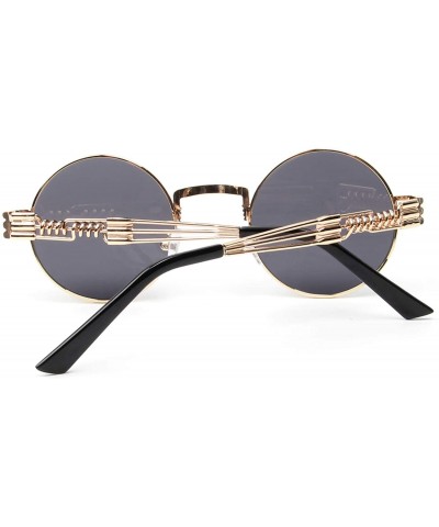 Round Station Round Metal Sunglasses Steam - CF18QHUHKLU $8.33