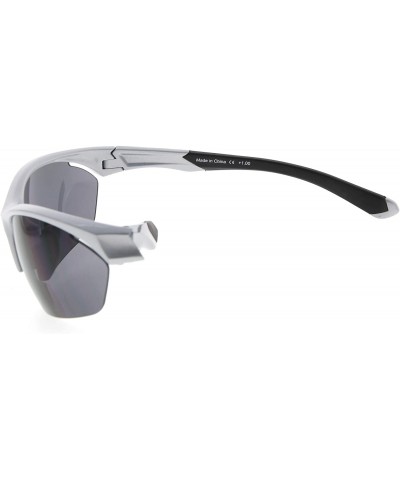 Semi-rimless Retro Mens Womens Sports Half-Rimless Bifocal Sunglasses - Pearly Silver - CU189AIQAGW $15.24