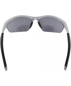 Semi-rimless Retro Mens Womens Sports Half-Rimless Bifocal Sunglasses - Pearly Silver - CU189AIQAGW $15.24