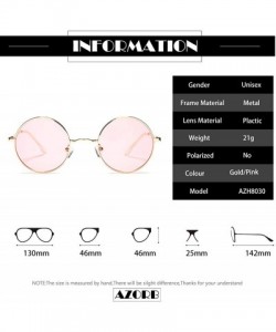 Round Small Round Sunglasses for Women Men John Lennon Hippie Glasses - UV400 Protection - Gold/Pink - CN194R27NWE $11.47