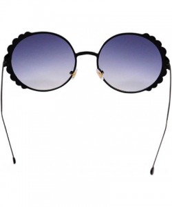 Square Fashion Round Pearl Decor Sunglasses UV Protection Metal Frame - Black Frame Gray Lens - CP18QA7C02D $13.50
