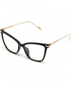 Goggle New Elegant Oversized Clear Cat Eye Glasses - Black & Gold Frame - CL12NUVNKDL $13.05