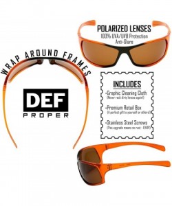 Wrap Polarized Wrap Around Sports Sunglasses - Orange - Amber - CZ18CT02ZM5 $10.54