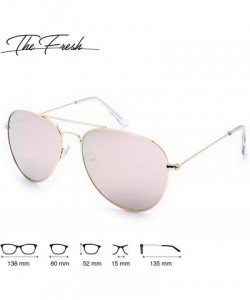 Aviator Classic Metal Frame Mirror Lens Aviator Sunglasses with Gift Box - 04-gold - CY18O44XC2I $9.16