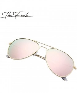 Aviator Classic Metal Frame Mirror Lens Aviator Sunglasses with Gift Box - 04-gold - CY18O44XC2I $9.16