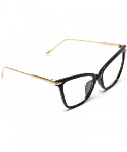 Goggle New Elegant Oversized Clear Cat Eye Glasses - Black & Gold Frame - CL12NUVNKDL $13.05