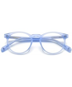 Round Acetate Polarized Sunglasses Women Round Transparent Sun Glasses 9113 - Blue Glasses Frame - CK194N6O4K6 $17.91