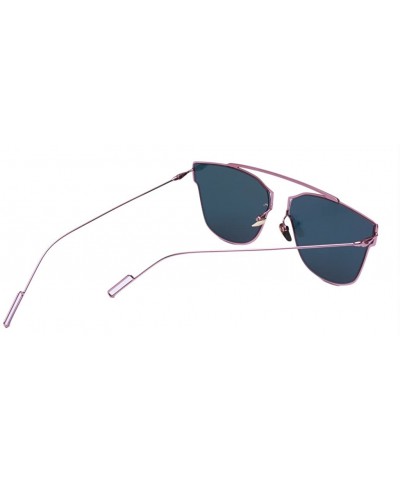 Aviator Retro Vintage Mirrored Aviator Sunglasses Metal Frame Classic Style 58mm - Pink/Pink - CM12E88246T $14.31