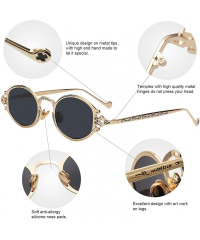 Sport Gothic Vintage John Lennon Style Oval Sunglasses -Steampunk Retro Mirror Sun Glasses Women Unisex Eyeglasses - CB18T9OA...