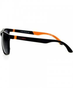 Wayfarer Matte Soft Rubber Arm Thin Plastic Horned Mens Sunglasses - Orange - C512DST6DDT $9.23