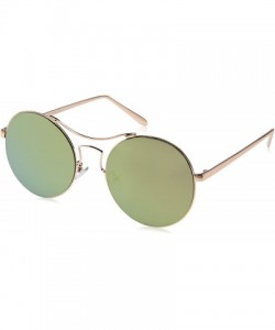 Rectangular Women's Spacey Rectangular Sunglasses - Rose Gold/Pink Mirror - CD17YZ9G78G $12.79