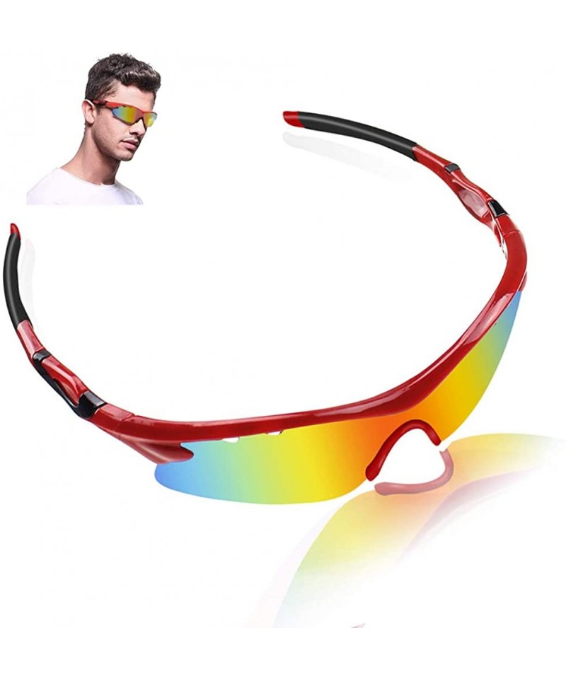 Goggle Glasses Driving Fashion Sunglasses Explosion proof - Red - CQ18W8CXZH8 $10.26