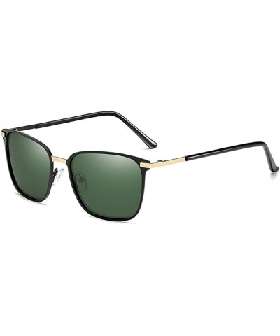 Goggle Men's Polarized Sunglasses Metal Square Sun Glasses Male Black Driving Goggles UV400 - Black Gold Grey - CR199L9A38M $...