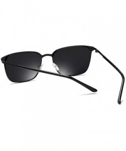 Goggle Men's Polarized Sunglasses Metal Square Sun Glasses Male Black Driving Goggles UV400 - Black Gold Grey - CR199L9A38M $...
