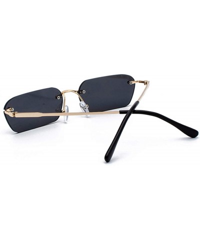 Oversized Fashion RimlSunglasses Women Vintage Ladies Transparent Lens Sun Glasses Rectangle UV400 O94 - C1 Gold-grey - CF198...