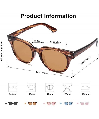 Round Square Polarized Sunglasses for Men and Women MEMORIES SJ2075 - C4 Brown Frame/Brown Lens - C618TA8S96I $13.23