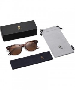 Round Square Polarized Sunglasses for Men and Women MEMORIES SJ2075 - C4 Brown Frame/Brown Lens - C618TA8S96I $13.23