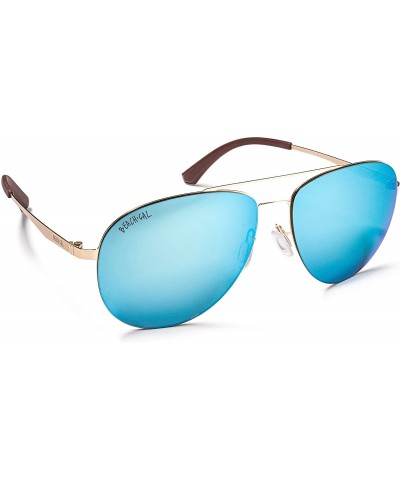 Shield Women's Sunglasses - Designer Aviator Style - Lightweight - Comfortable - Metallic Flax - C318DZYRY3H $67.88