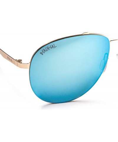 Shield Women's Sunglasses - Designer Aviator Style - Lightweight - Comfortable - Metallic Flax - C318DZYRY3H $27.69