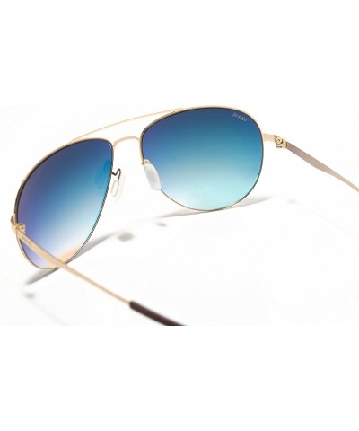 Shield Women's Sunglasses - Designer Aviator Style - Lightweight - Comfortable - Metallic Flax - C318DZYRY3H $27.69
