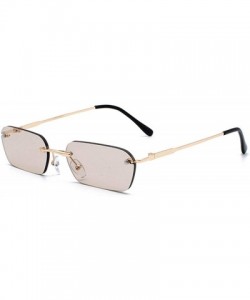 Oversized Fashion RimlSunglasses Women Vintage Ladies Transparent Lens Sun Glasses Rectangle UV400 O94 - C1 Gold-grey - CF198...