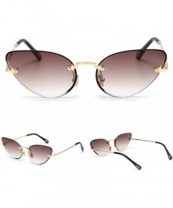 Butterfly 2019 latest frameless sunglasses women's brand designer marine lens butterfly women's fashion retro glasses - C618R...