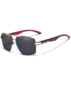 Rimless Aluminum Men's Sunglasse Polarized Lens Red Sun Glasses Coating Mirror Glasses - Gun Gray - CM194OQY4ML $27.61