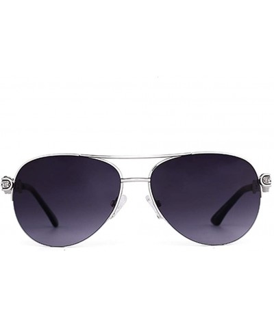 Aviator Aviator Sunglasses For Women Metal Frame - Black - CQ18WREUDD0 $40.39