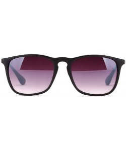 Square Newbee Fashion Classic Unisex Keyhole Fashion Clear Lens Eye Glasses & Sunglasses with Flash Lens - Matte Black - CQ18...