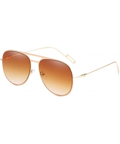 Sport Vintage Round Sunglasses 50s Round Frame with UV400 for Men and Women Retro - Tea - C418DLWN878 $32.22