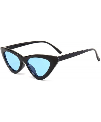 Cat Eye Sunglasses Triangle Vintage Glasses Female - Bblue - CR18SRT72ZO $9.61