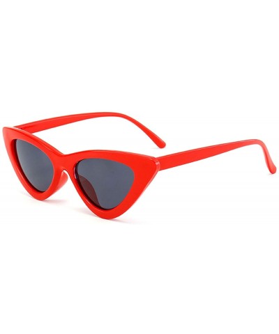 Cat Eye Sunglasses Triangle Vintage Glasses Female - Bblue - CR18SRT72ZO $9.61