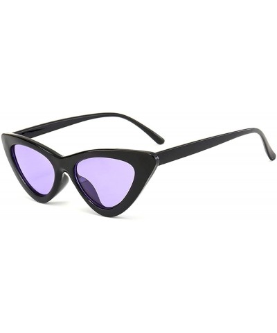 Cat Eye Sunglasses Triangle Vintage Glasses Female - Bblue - CR18SRT72ZO $9.61