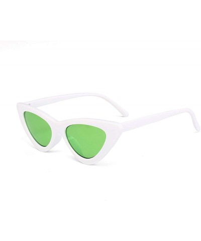 Cat Eye Sunglasses Triangle Vintage Glasses Female - Bblue - CR18SRT72ZO $9.61