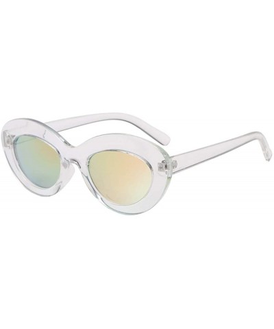 Oval Sunglasses Reflective All Match Outdoor Eyewear - G - C618YL2Z8E9 $15.61