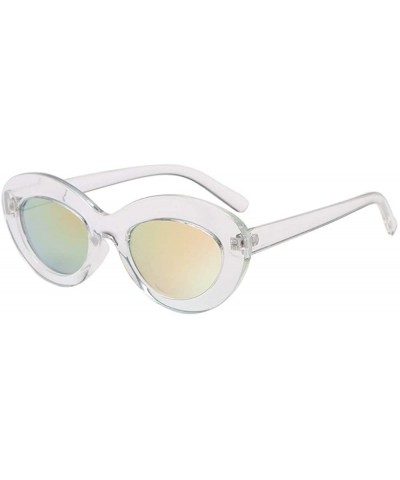 Oval Sunglasses Reflective All Match Outdoor Eyewear - G - C618YL2Z8E9 $9.22