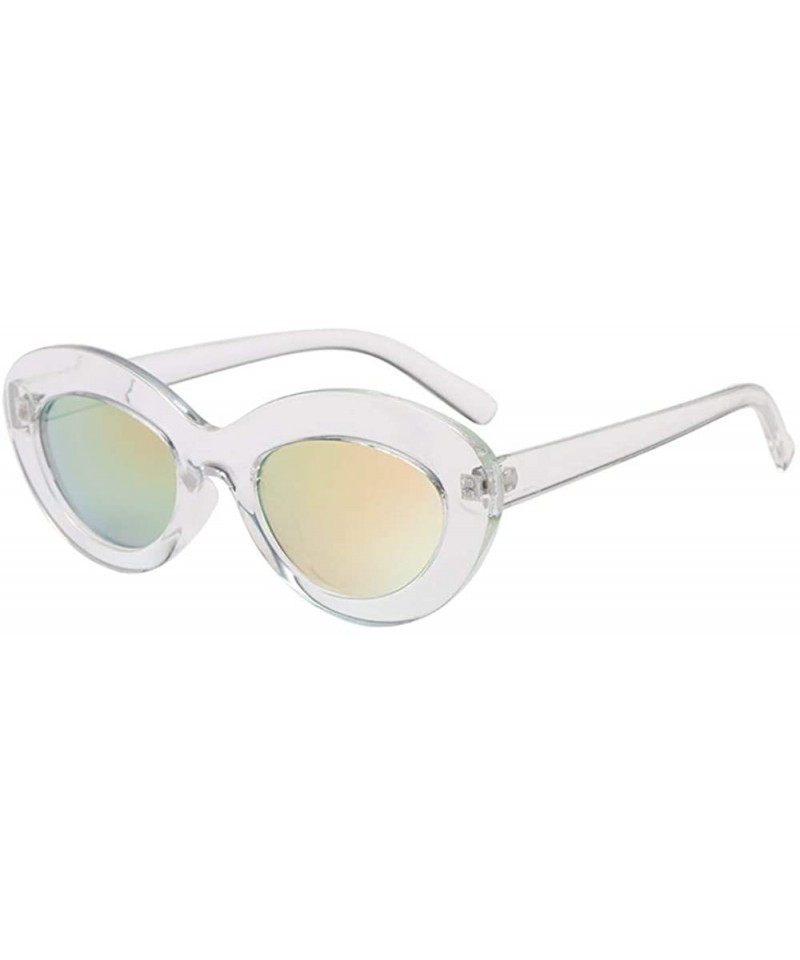 Oval Sunglasses Reflective All Match Outdoor Eyewear - G - C618YL2Z8E9 $9.22