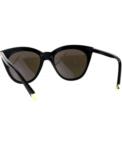 Cat Eye Womens Cat Eye Horned Tip Gothic Large Chic Diva Plastic Sunglasses - Black Blue - CZ184LA9YHA $11.30