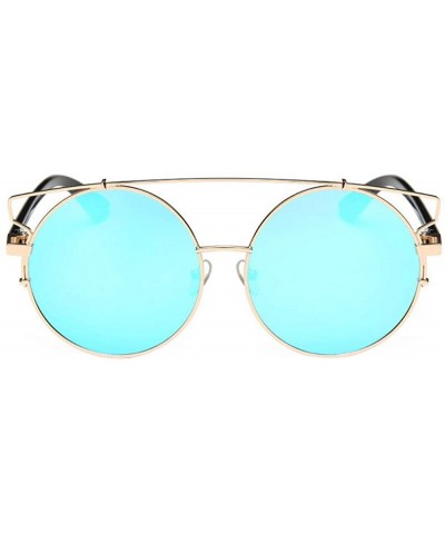 Round Women Men Vintage Round Metal Frame Glasses Unisex Fashion Mirror Lens Sunglasses - C - CI18SX7N4R5 $19.55