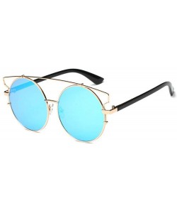 Round Women Men Vintage Round Metal Frame Glasses Unisex Fashion Mirror Lens Sunglasses - C - CI18SX7N4R5 $9.32