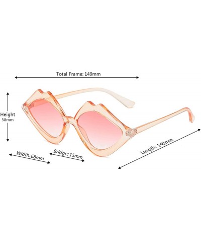 Oversized Fashion Lips Frame Oversized Plastic Lenses Sunglasses for Women UV400 - Pink - CX18NEITMU9 $10.97