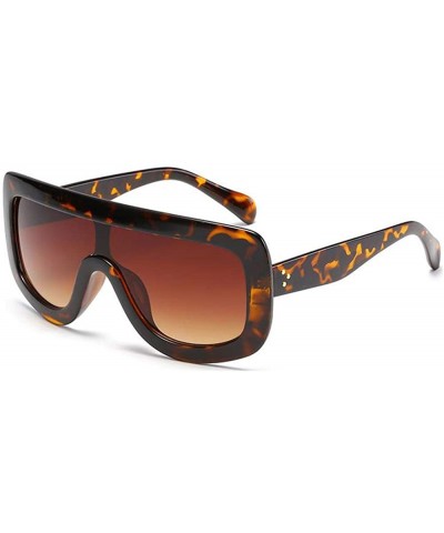 Rectangular Women Fashion Sunglasses Double Triangular Ocean Slice Sunglasses With Case UV400 Protection - CM18X5OGXL2 $43.98