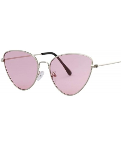 Sport Vintage Cat Eye Sunglasses Women Brand Designer Mirror Sun Glasses For Female Shades UV400 - Silver Pink - CK18W77QTH4 ...