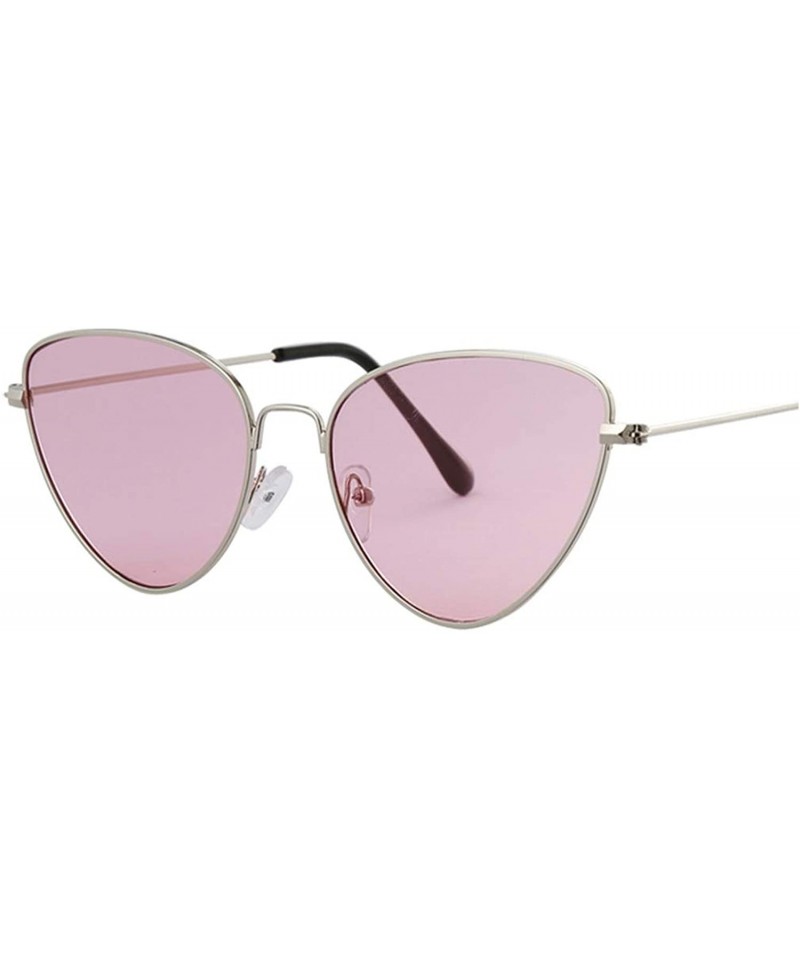 Sport Vintage Cat Eye Sunglasses Women Brand Designer Mirror Sun Glasses For Female Shades UV400 - Silver Pink - CK18W77QTH4 ...